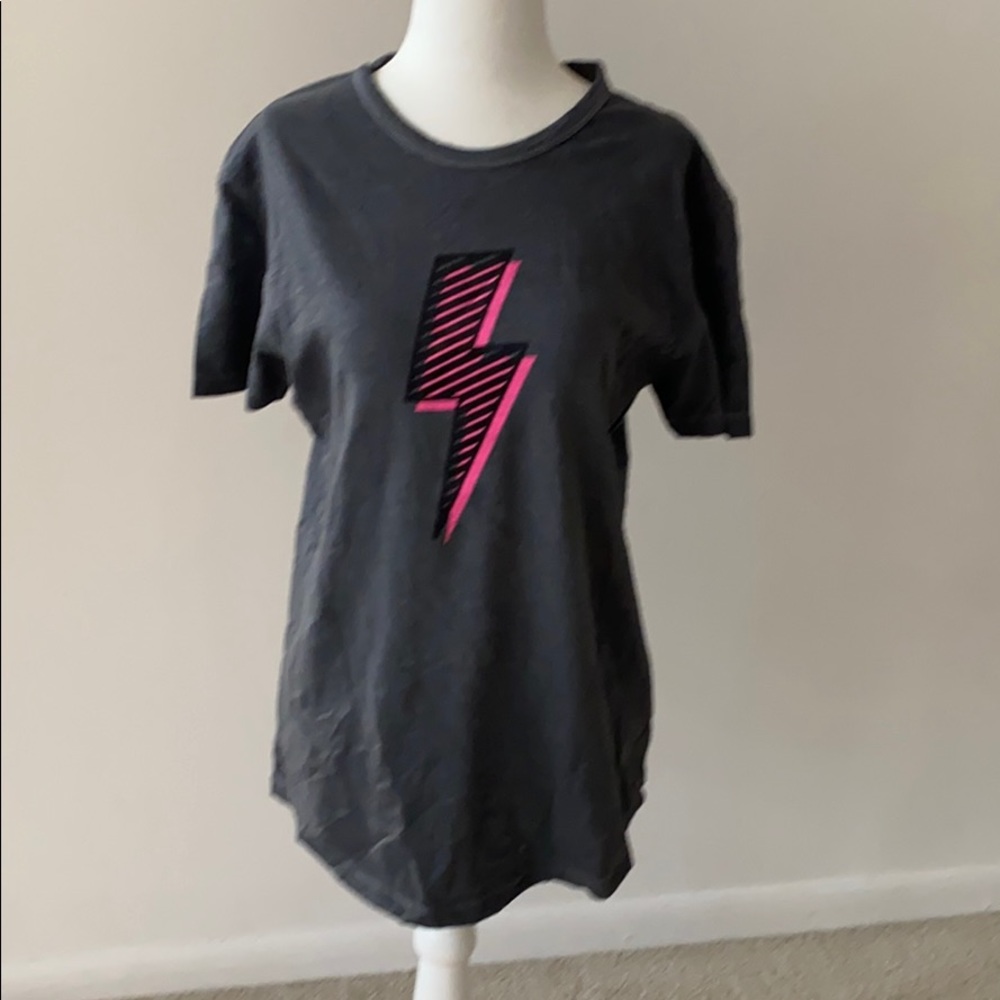 Lulusimon Studio Charcoal Lightning Bolt Tee Small